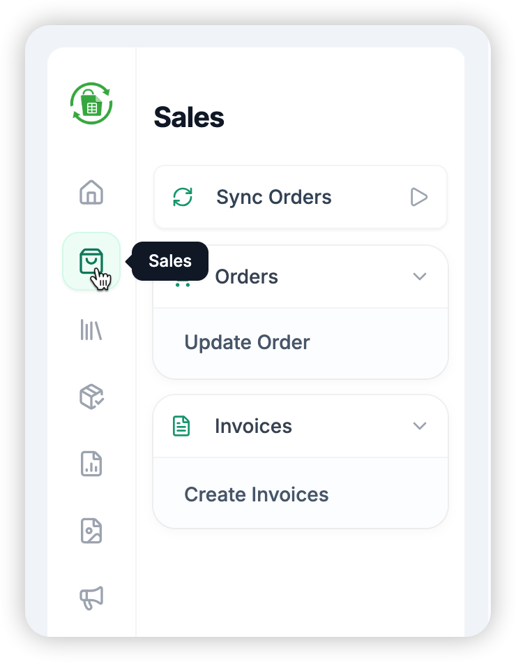 SellerSheet Sidebar Sales Tab