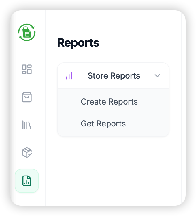 Store Reports Tab Sidebar