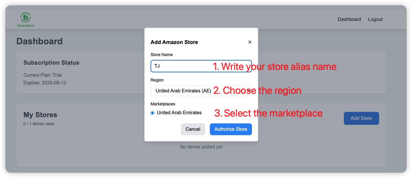 Store information form