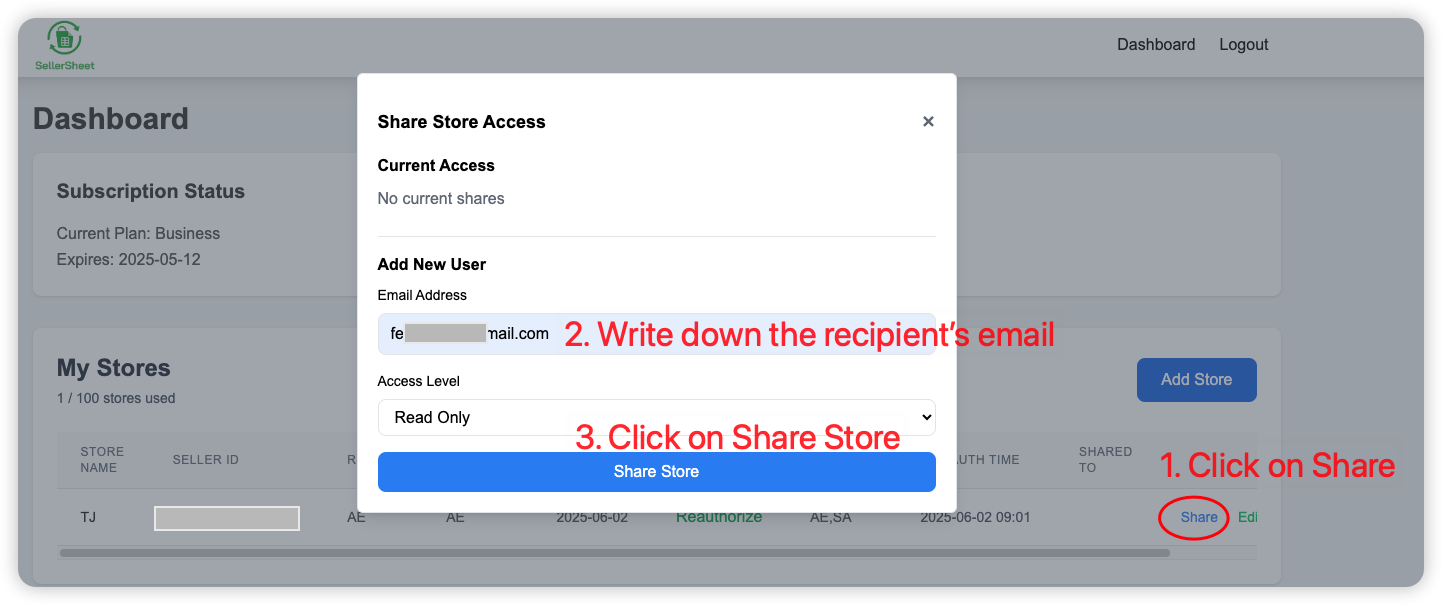 Store sharing